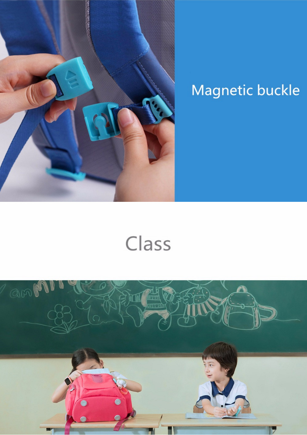 Xiaomi Mijia Mitu Backpack For Kids Lightweight 13L Capaity Waterproof Student Bags - Pink