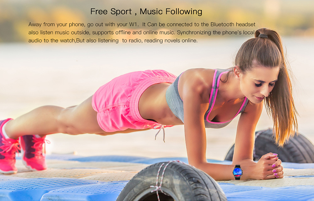 ALLCALL W1 3G Smartwatch Phone Android 5.1 MTK6580 Quad Core 1.3GHz 2GB RAM 16GB ROM GPS Bluetooth 4.0 - Siliver