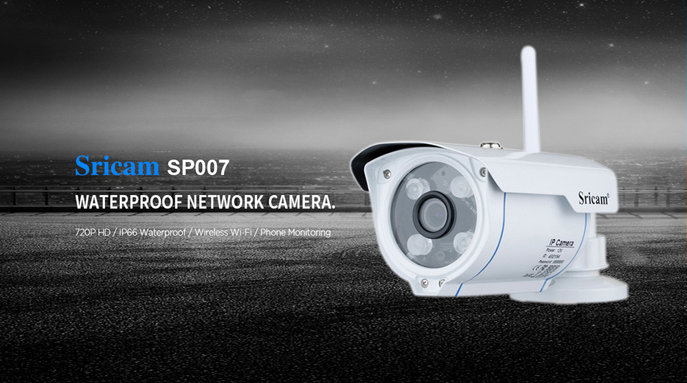 Sricam SP007 720P WiFi IP Camera H.264 Night Vision Motion Detection Onvif CMOS Sensor Security Camera -White