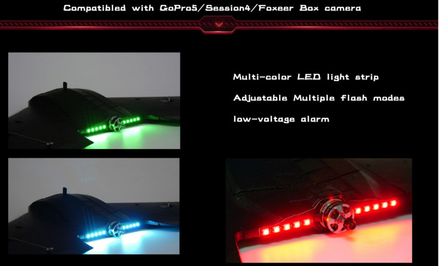 Skyzone THEER FPV Flying Wing 860mm Wingspan EPP RC Airplane with LED Board - KIT Version