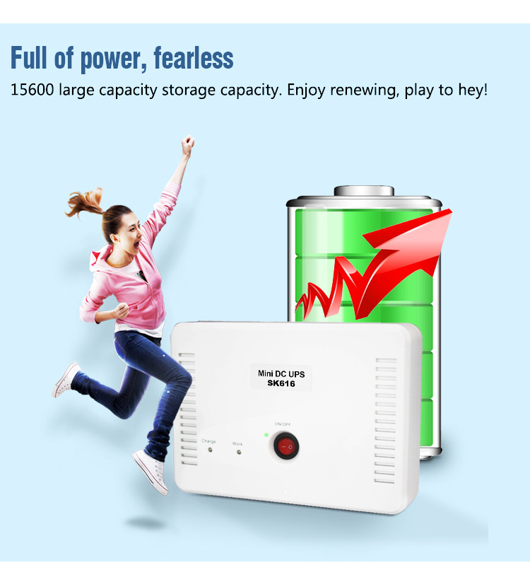SKE SK-616 Mini DC UPS 5V/9V/12V/15v/24V Output 15600mAh Power Bank