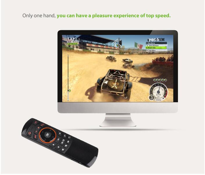 X6 6-Axis Gyro 2.4G Air Mouse Wireless QWERTY Keyboard with IR Learning for Android/Windows/Mac OS/Linux Systems - Black