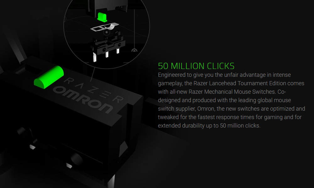 [HK Stock] Razer Lancehead Tournament Edition Wired Gaming Mouse 16000 DPI 9 Buttons Ambidextrous - Black