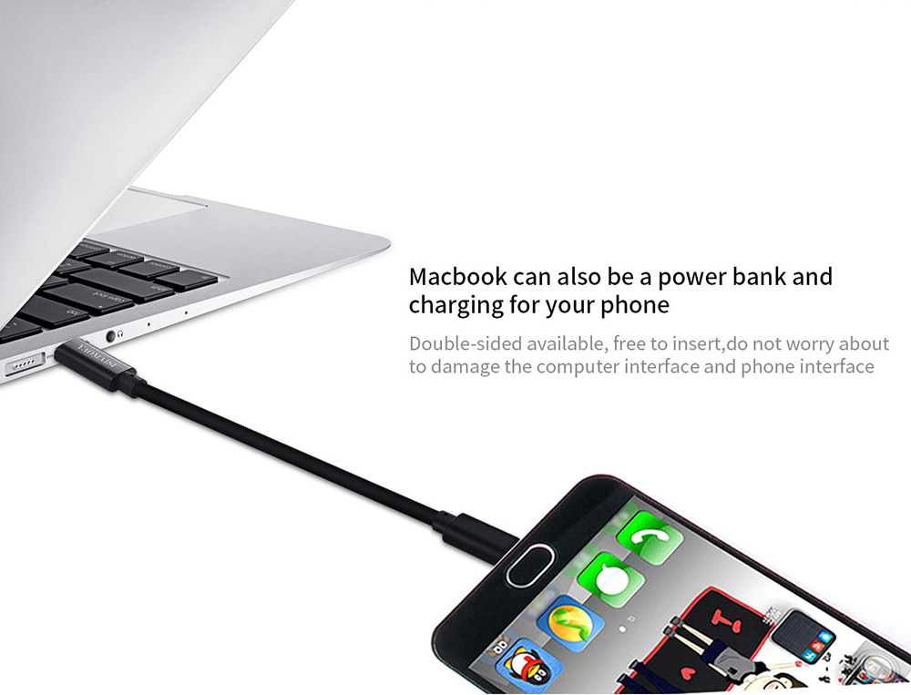 Yaomaisi USB Type-C to Type-C 1m Data Charging Cable for Android Tablet PCs Smartphones - Black