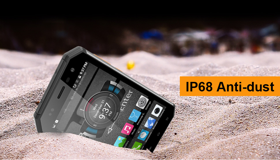 [HK Stock]E&L S50 5.0 Inch Smartphone IP68 Waterproof HD Screen 3GB 32GB 13.0MP Cam MT6753 Octa Core Android 7.0 Touch ID OTG - Black