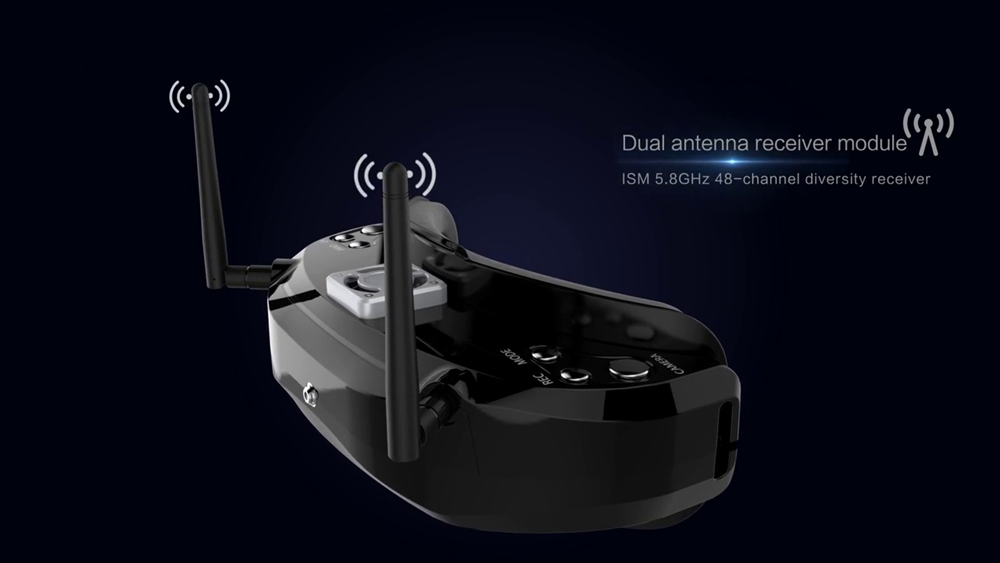 Skyzone SKY03 3D 800X600 5.8G 48CH FPV Goggles with Head Tracking Standard Dual Antennas Fan Support HDMI DVR