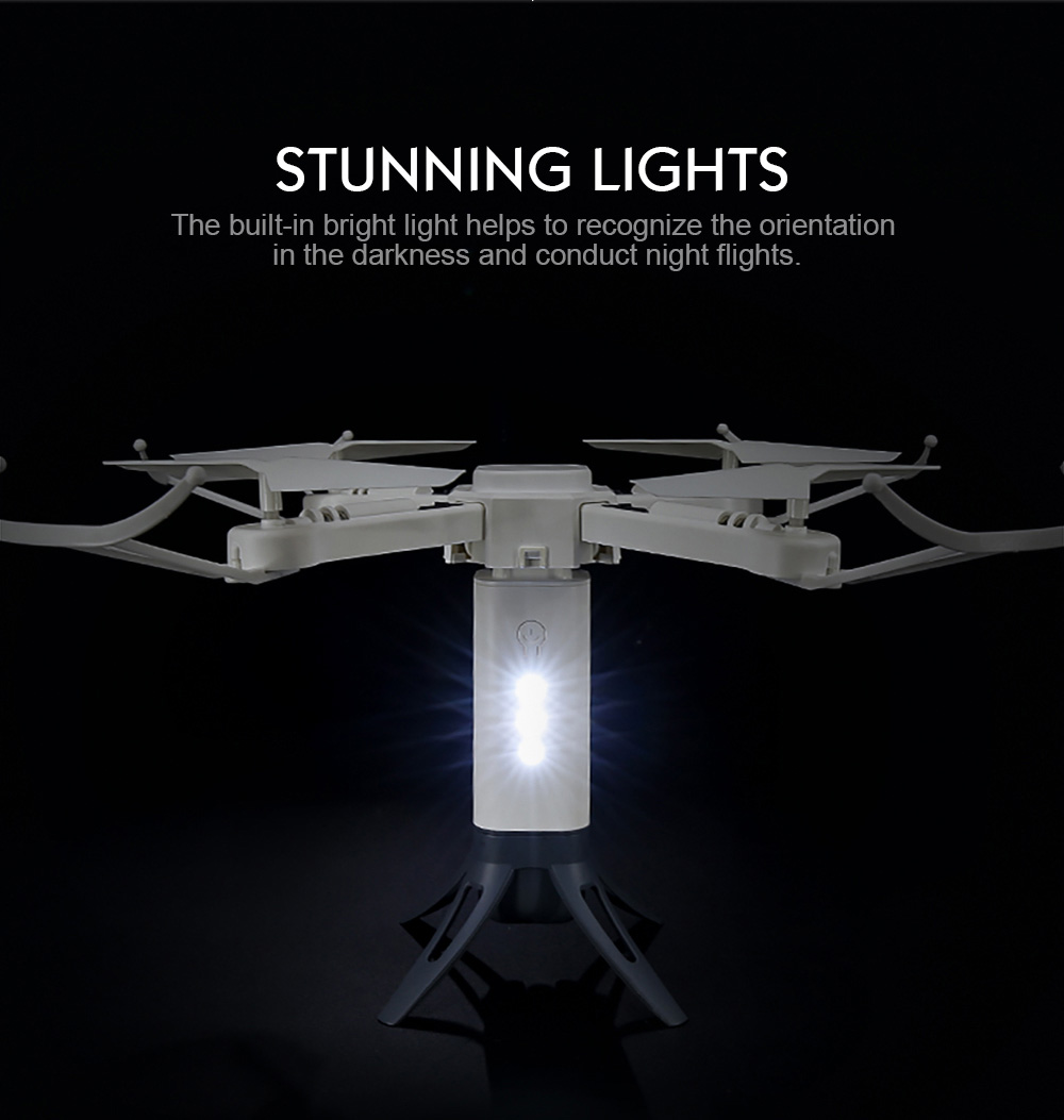 JJRC H51 Rocket 360 WIFI FPV Foldable Drone with 720P 90 Degree Adjustable Camera Altitude Hold Mode RC Quadcopter RTF - Black