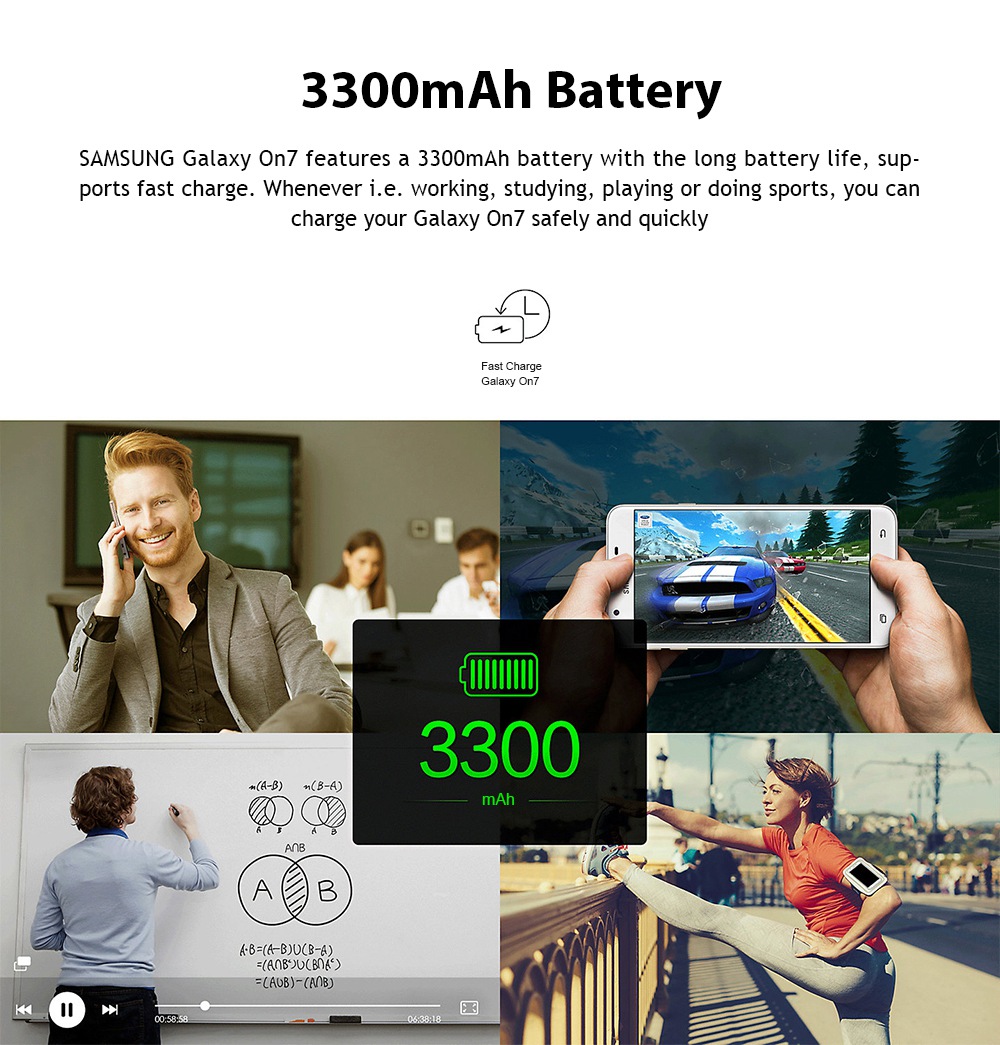[HK Stock]SAMSUNG Galaxy On7 G6100 5.5 Inch 4G LTE Smartphone Snapdragon 625 Octa Core 3GB RAM 32GB ROM 13.0MP + 8.0MP Cam Touch ID - Black