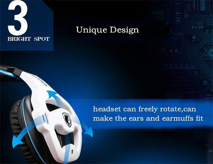SADES SA-810 Gaming Headphones with Mic Black and Blue