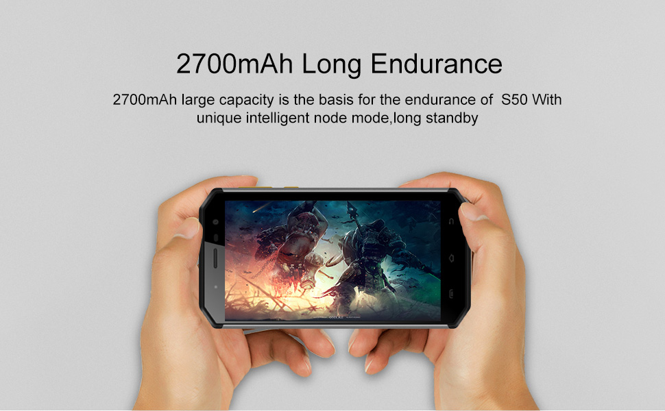 [HK Stock]E&L S50 5.0 Inch Smartphone IP68 Waterproof HD Screen 3GB 32GB 13.0MP Cam MT6753 Octa Core Android 7.0 Touch ID OTG - Black