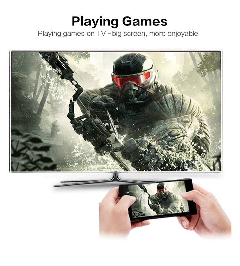 I8 Miracast/Airplay Mirroring Cable Support Android and iOS Devices - Black