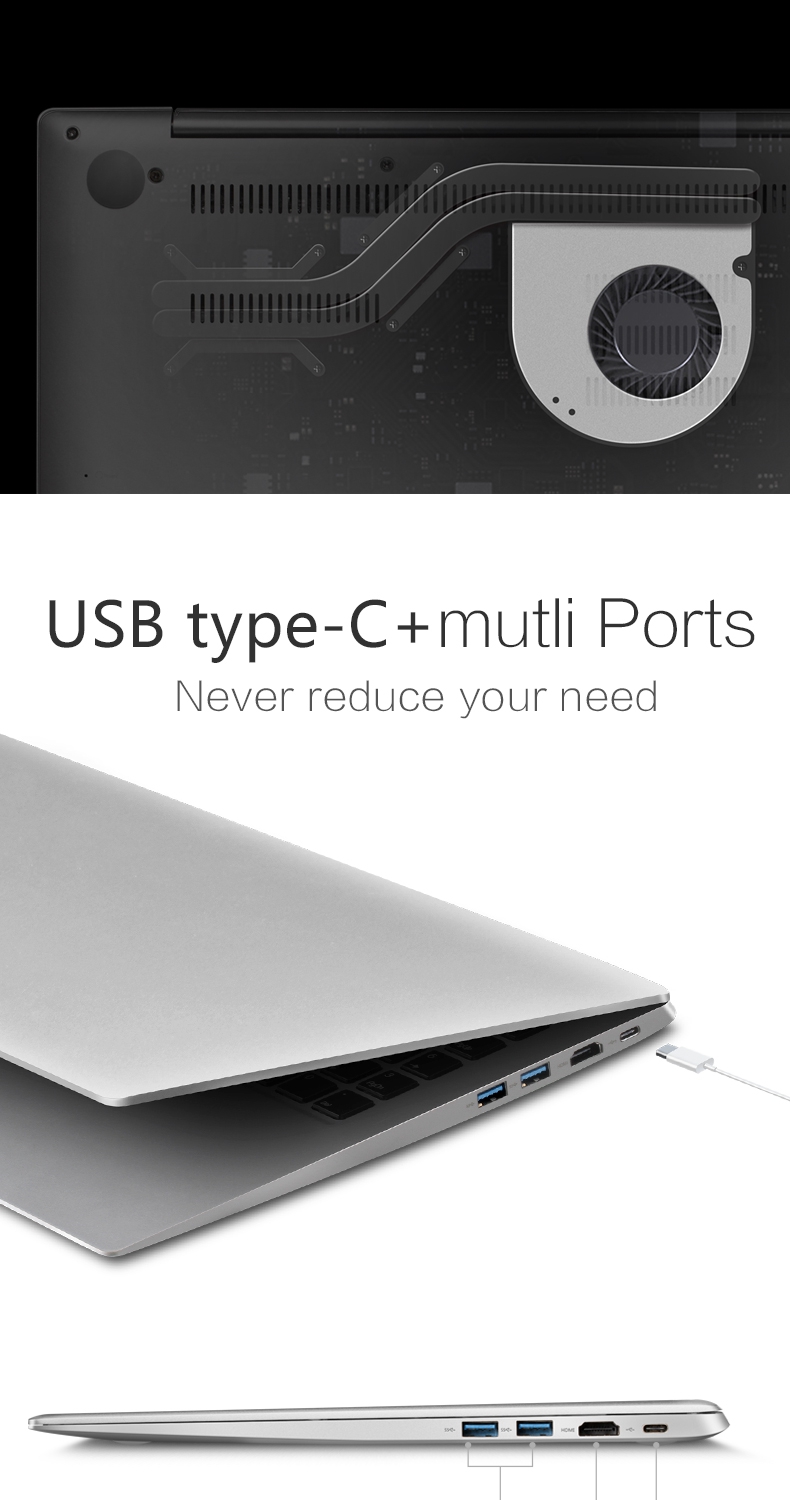 VOYO I7 Notebook 15.6 Inch Intel Core i7-6500U 2.50 GHz Fingerprint 3GB DDR3L RAM 1TB HHD ROM - Silver