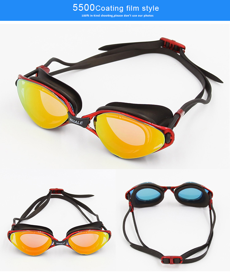 WHALE Swimming Goggles Soft Durable Silicone Anti-Fog Swimming Glasses for Adult - Pink