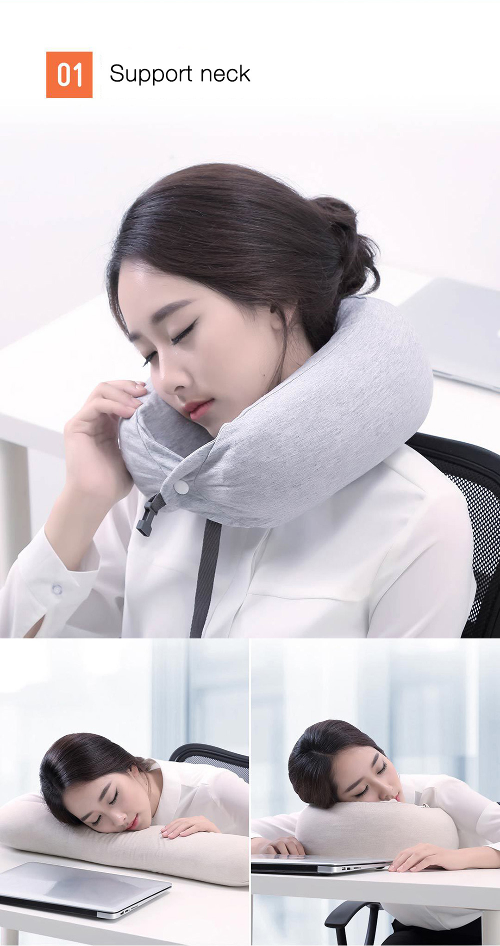 Original Xiaomi H8 U1 Multi-Functional Nursing Neck Pillow for Your Ease Traveling - Gray