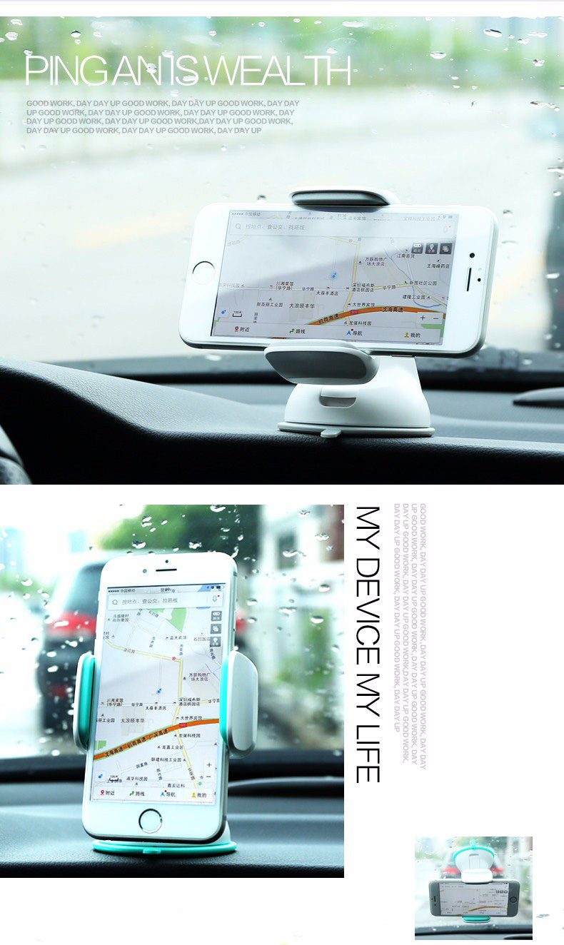 Remax RM-06 Sucking Disc Auto Clip Phone Car Mount Holder 360 Degree Rotation Bracket Stand for 3.5-6.0 Inch Phones - Black + Yellow