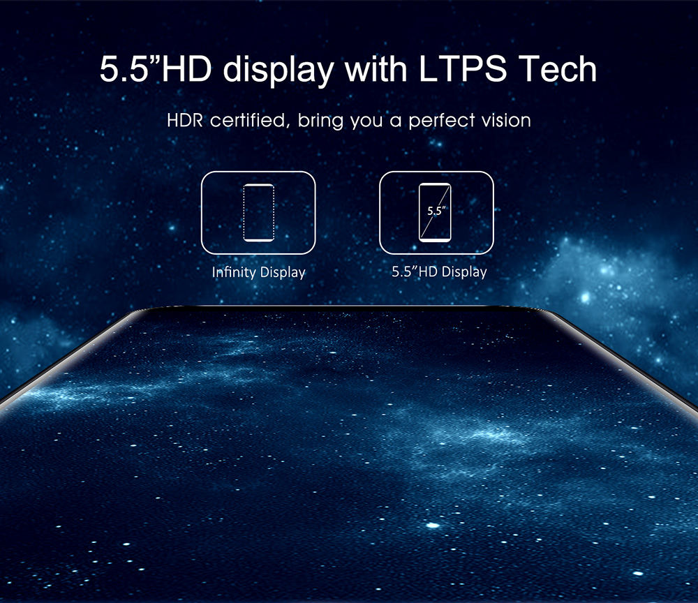 [HK Stock]Oukitel C8 5.5 Inch Smartphone HD 18:9 Aspect Ratio Screen 13.0MP Cam MTK6580A Quad Core 2GB RAM 16GB ROM Android 7.0 Touch ID 3000mAh - Gold