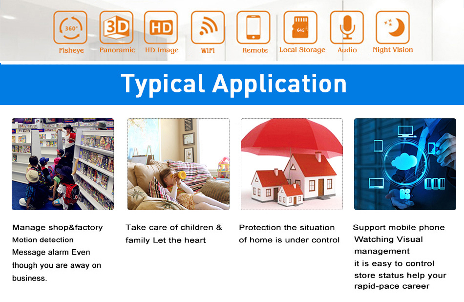 VESKYS Q1 960P WiFi IP Camera 1.3MP Dome 360 Degree Panaroma Fish-eye Lens Night Vision Baby Monitor APP Security Camera -White