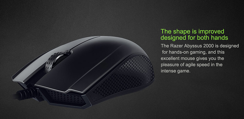[HK Stock] Razer Abyssus 2000 DPI Wired Gaming Mouse Ambidextrous With Programmable Hyperesponse Buttons - Black
