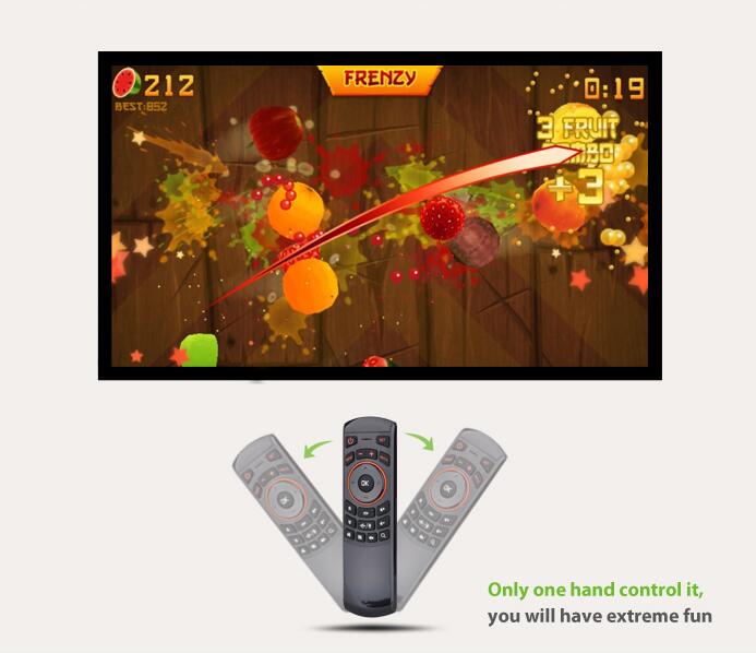 X6 6-Axis Gyro 2.4G Air Mouse Wireless QWERTY Keyboard with IR Learning for Android/Windows/Mac OS/Linux Systems - Black