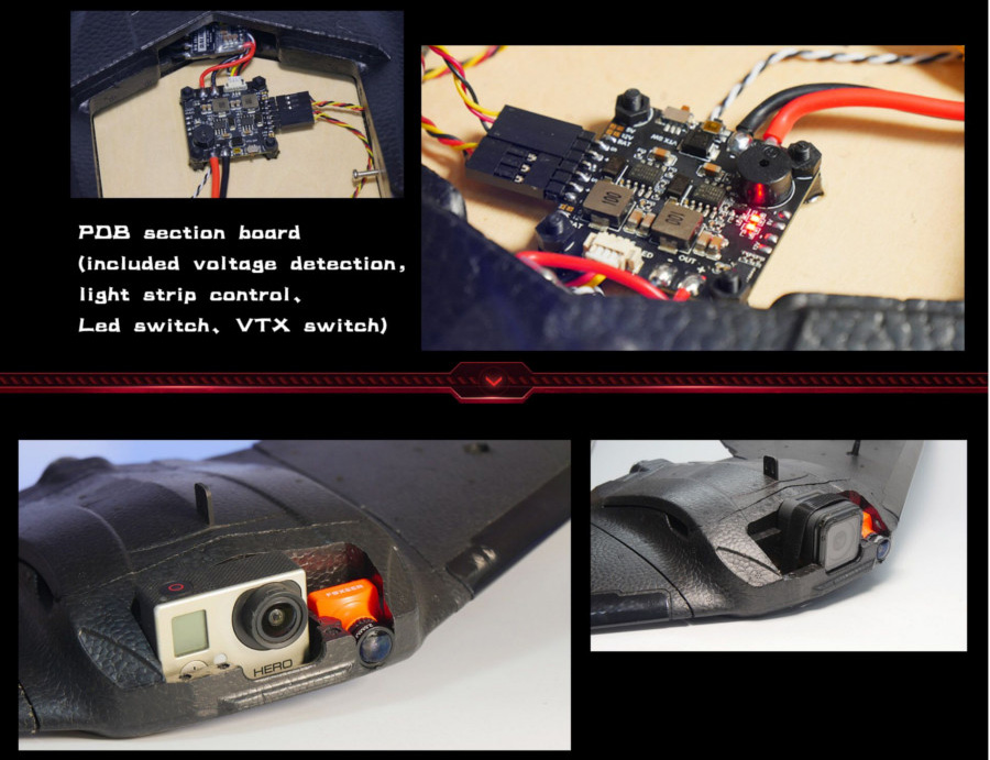 Skyzone THEER FPV Flying Wing 860mm Wingspan EPP RC Airplane with LED Board - KIT Version