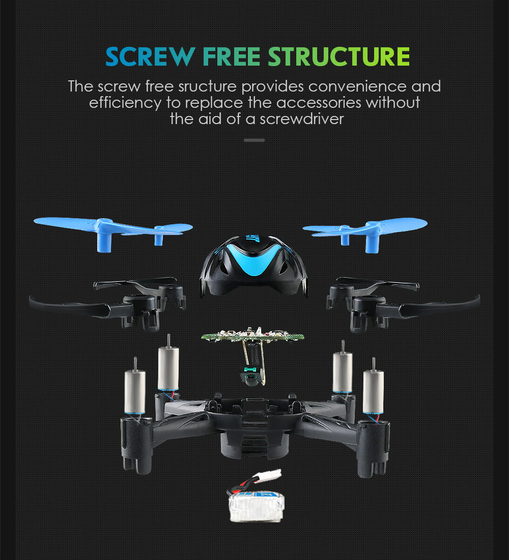 JJRC H48 Mini 2.4G 4CH 6Axis Gyro 3D Flips Dual Charing Modes RC Quadcopter RTF - Blue