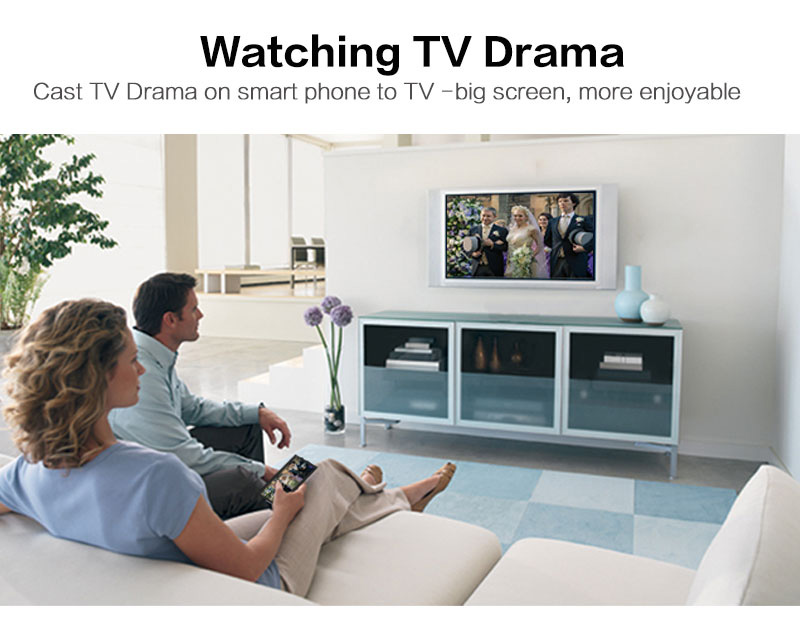 I8 Miracast/Airplay Mirroring Cable Support Android and iOS Devices - Black