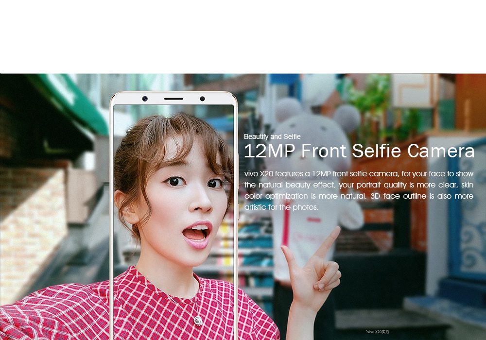 vivo X20 6.01 Inch 4G LTE Smartphone 12.0MP Dual Rear Camera Full Screen 4GB 64GB Snapdragon 660 Octa Core Android 7.1 Touch ID - Gold