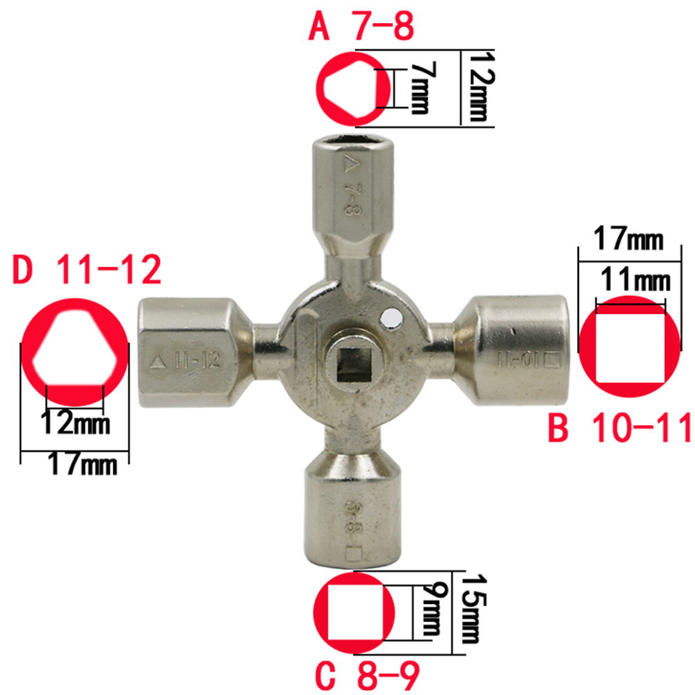 10 in 1 Multi-function Zinc Alloy Electric Control Cabinet Key Wrench - Silver