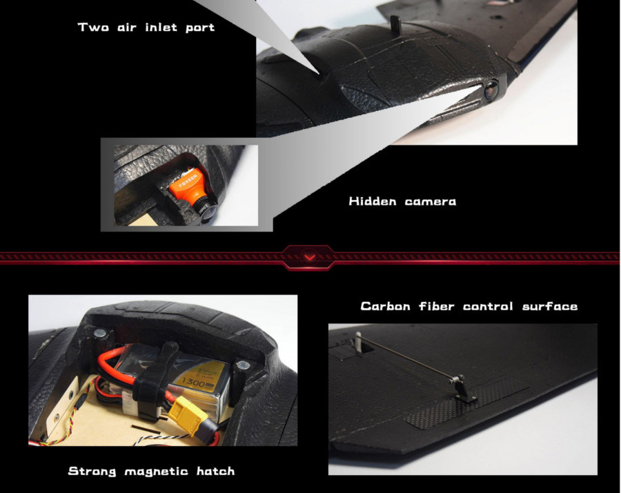 Skyzone THEER FPV Flying Wing 860mm Wingspan EPP RC Airplane with LED Board - KIT Version