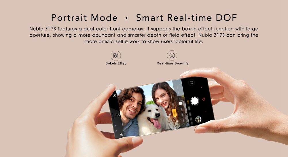 ZTE Nubia Z17S 5.73 Inch 4G LTE Smartphone Snapdragon 835 Octa Core 6GB 64GB Four Cameras Android 7.1 NFC Type-C 26W Flash Charge - Black Gold