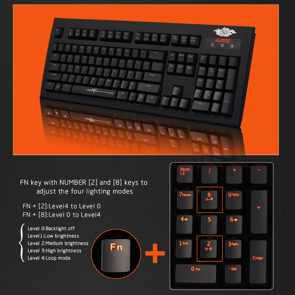 Ajazz Wired Mechanical Keyboard Cherry Blue Switch