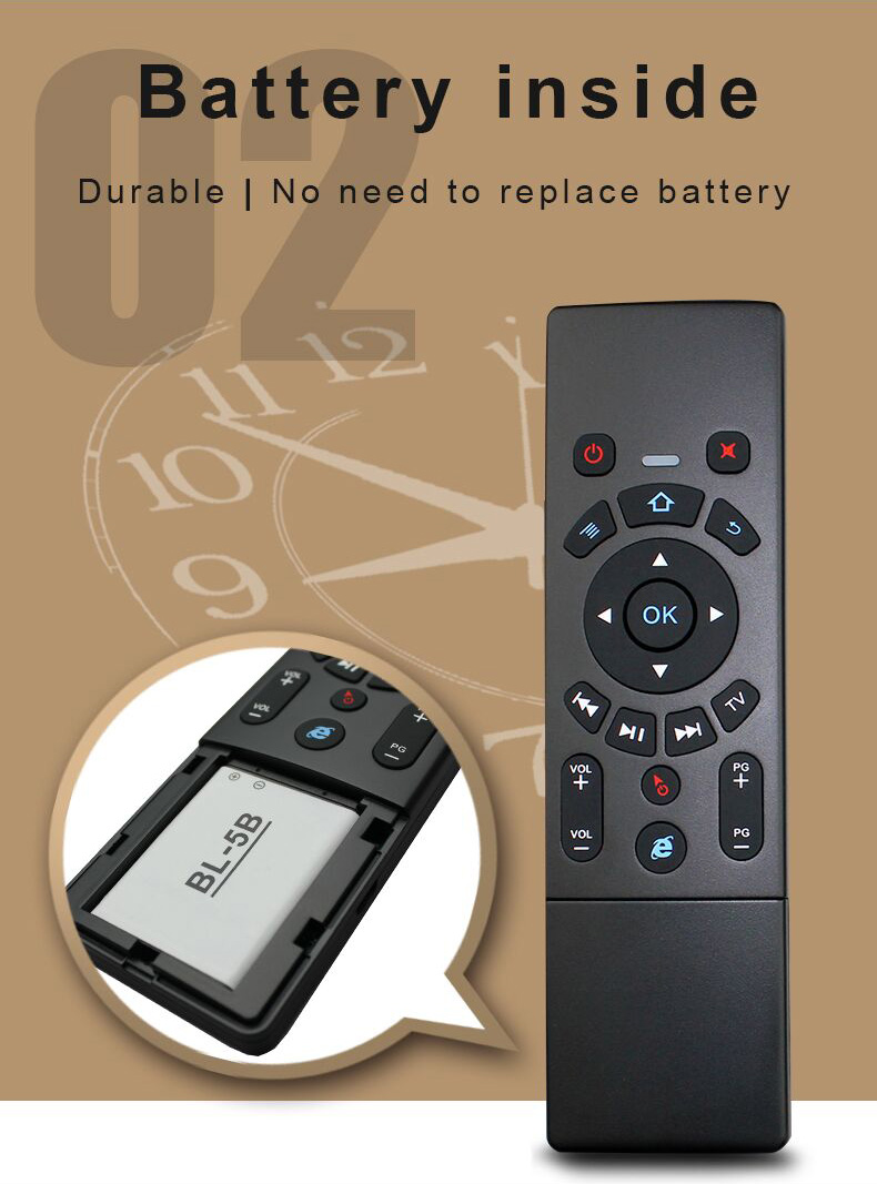 T6 2.4G 6-Axis Gyro Smart Remote Air Mouse Touchpad QWERTY Keyboard 3 in 1 for Windows/Mac OS/Android/TV Box - Black