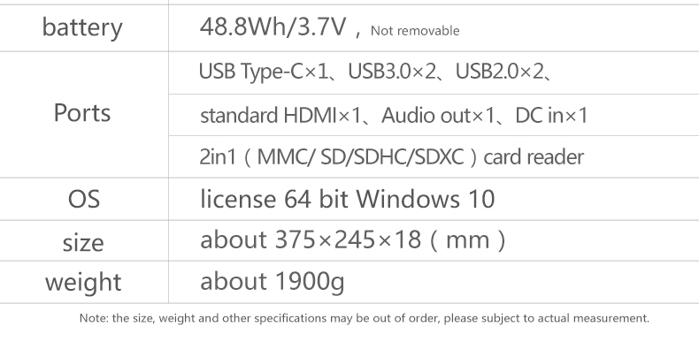 VOYO I7 Notebook 15.6 Inch Intel Core i7-6500U 2.50 GHz Fingerprint 3GB DDR3L RAM 1TB HHD ROM - Silver