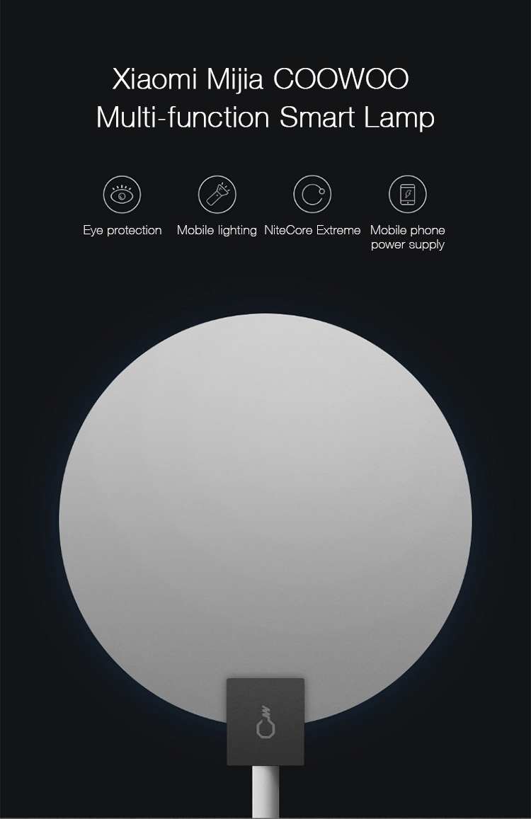 Xiaomi Mijia COOWOO Smart Lamp Mobiele 4000mAh Batterij USB Laaduitlading 4000K Kleurweergave Tafellampen Onbeschadigd -Wit