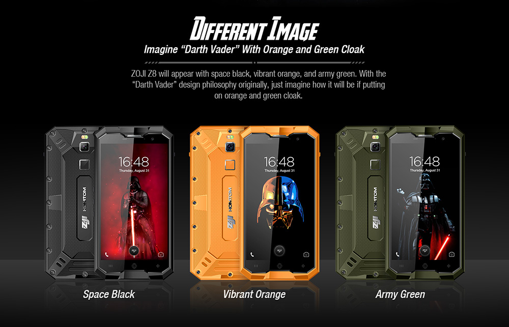[HK Stock]HOMTOM ZOJI Z8 5.0 Inch IP68 Waterproof Smartphone Corning Gorilla Glass 4 Screen 4GB 64GB 13.0MP Cam MT6750 Octa Core Android 7.0 4250mAh Touch ID OTG - Orange