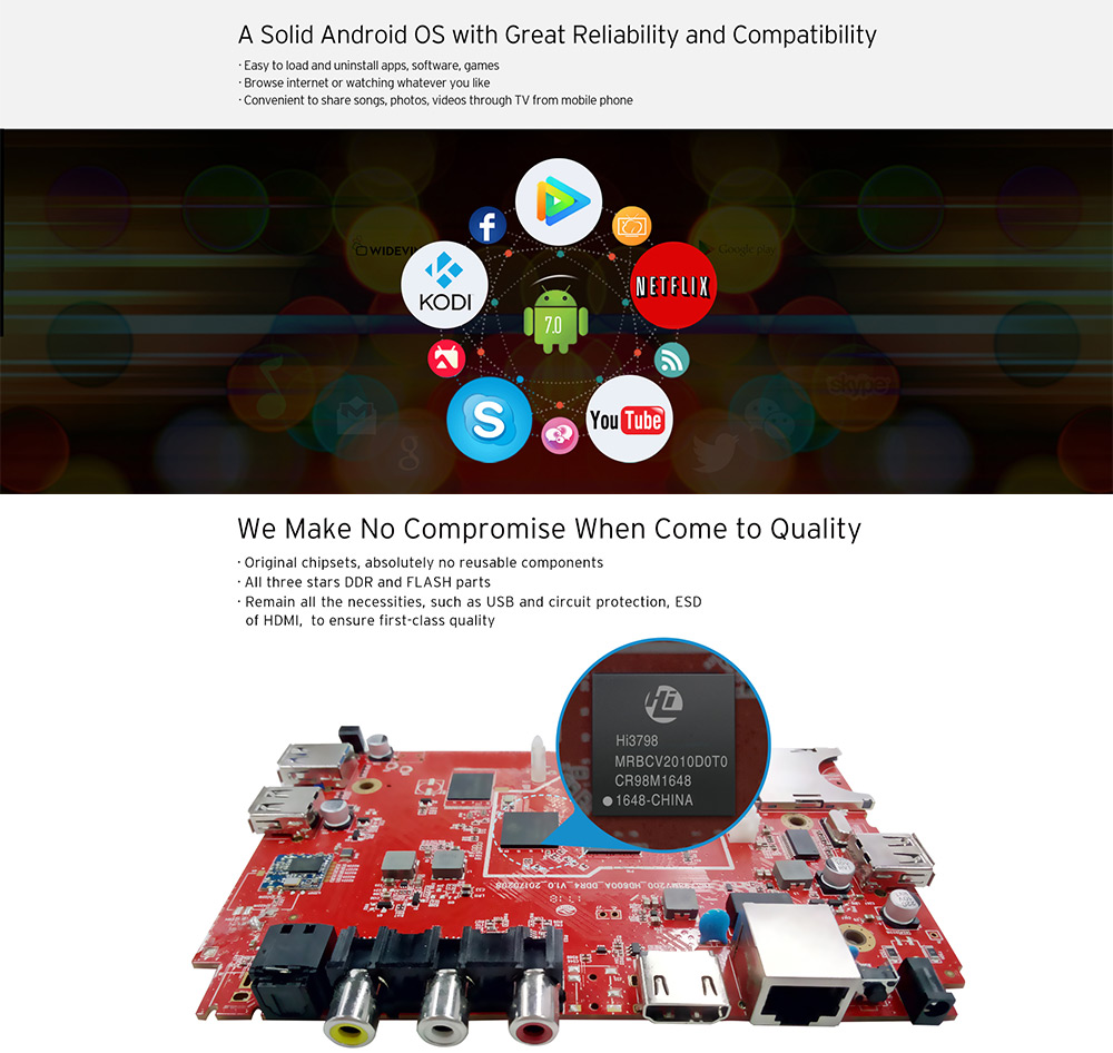 HIMEDIA Q30 Hi3798MV200 Blu-ray Navigation ISO Dolby DTS Meida Player Android Nougat 7.0 KODI 17.1 4K 10Bit 2GB/8GB WIFI LAN OTA H.265 HDMI