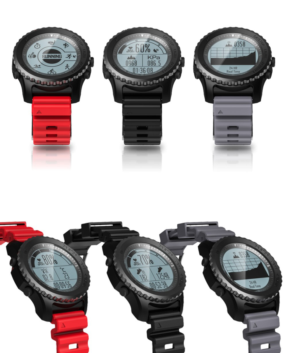 Makibes G07 IP68 Water Resistant Smart Sport Watch GPS Nordic4.0 IOS8 Android4.3 GPS Fitness - Black