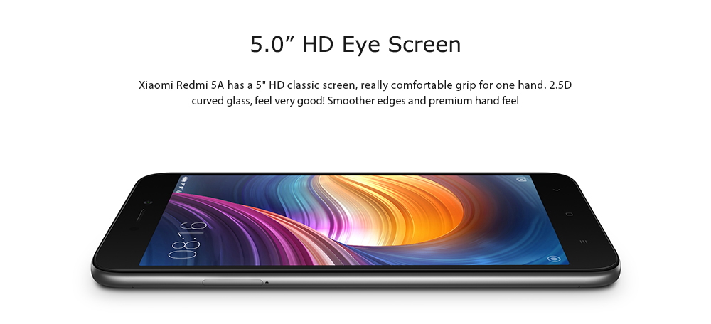 Xiaomi Redmi 5A 5.0 Inch 4G LTE Smartphone MIUI 9.0 Qualcomm Snapdragon 425 Quad Core HD Screen 2GB RAM 16GB ROM 13.0MP Cam - Silver Gray