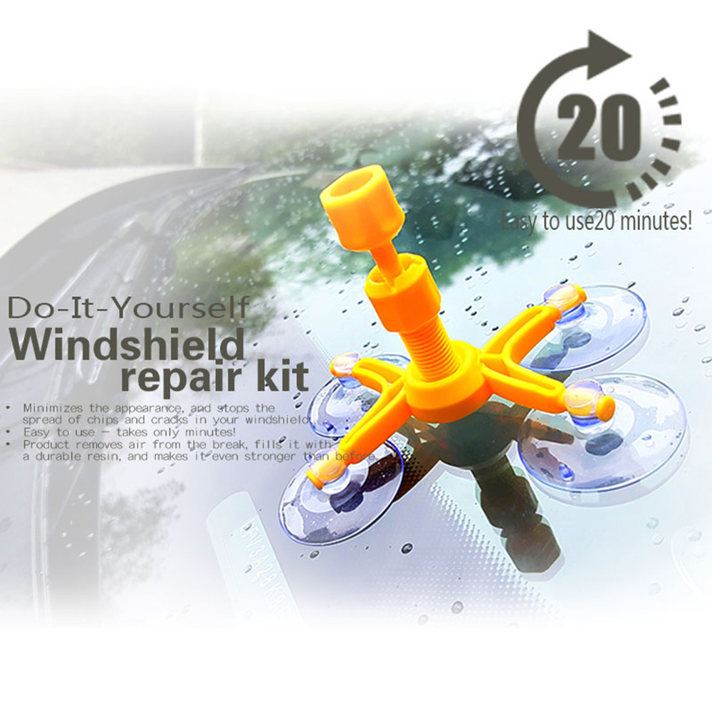 Car Windshield Repair Kit DIY Car Window Repair Tools Glass Scratch Windscreen Crack Restore Window Screen Polishing - Orange