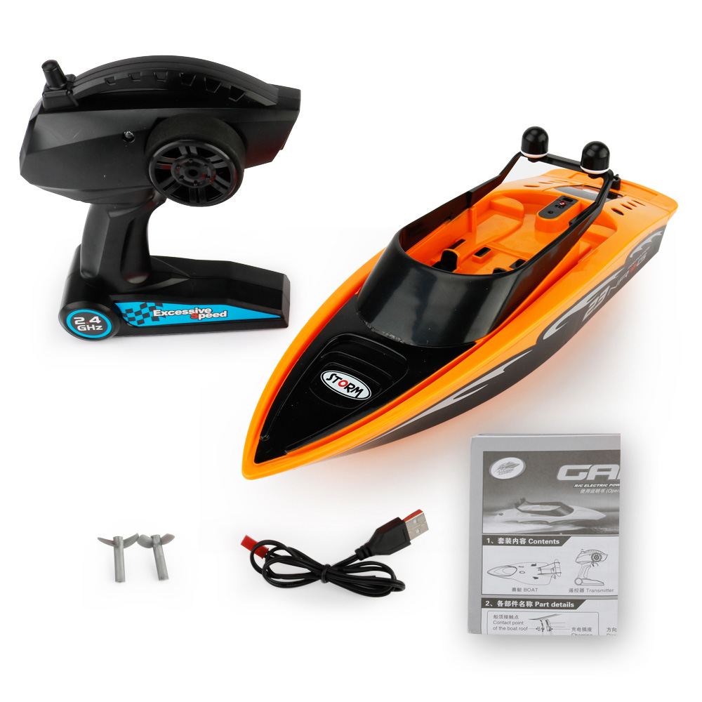 CREATE TOYS 3323 2.4G 4CH Brushed RC Racing Boat RTR - Orange