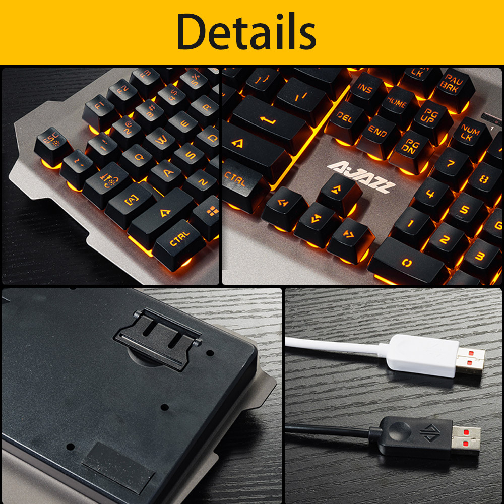 Ajazz Membrane Keyboard 104 Keys 19-key Anti-Ghosting Waterproof Metal Panel With Backlit - White