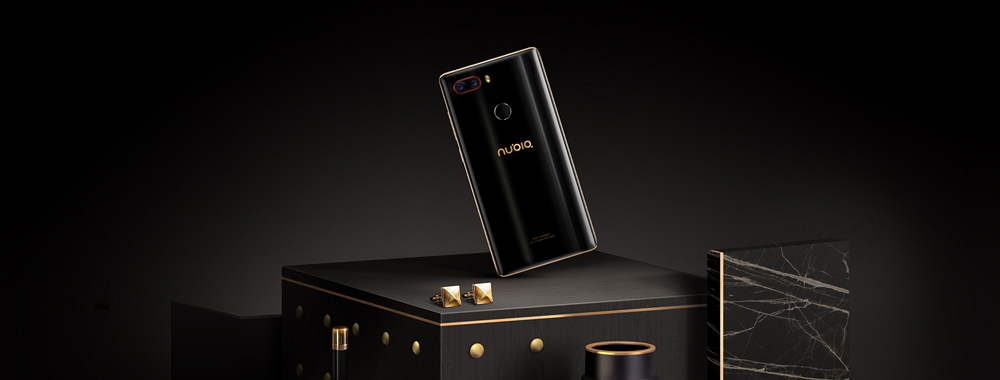 ZTE Nubia Z17S 5.73 Inch 4G LTE Smartphone Snapdragon 835 Octa Core 6GB 64GB Four Cameras Android 7.1 NFC Type-C 26W Flash Charge - Black Gold