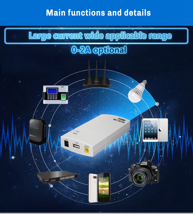 SKE Mini DC UPS GM322 12V/2A and 5V/1A Output 7800mAh Power Bank