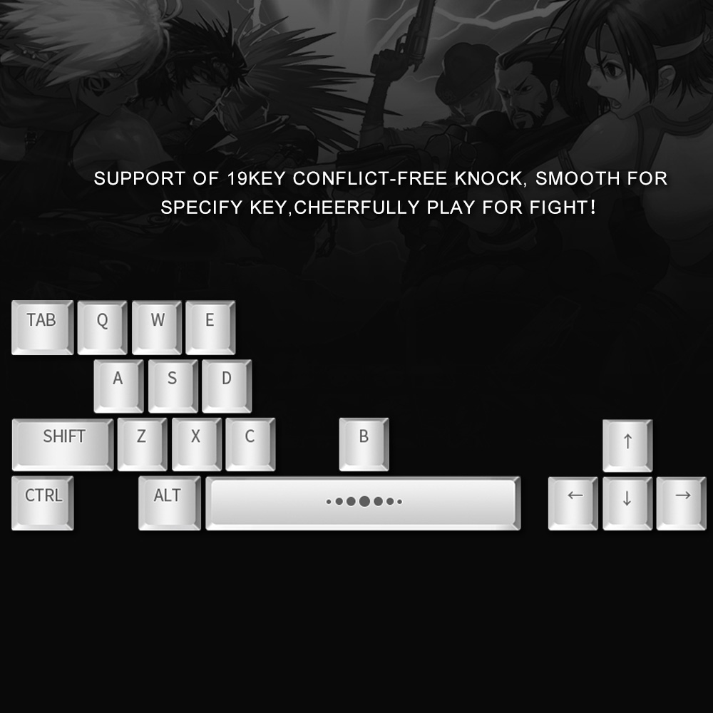 Ajazz Membrane Keyboard 104 Keys 19-key Anti-Ghosting Waterproof Metal Panel With Backlit - White