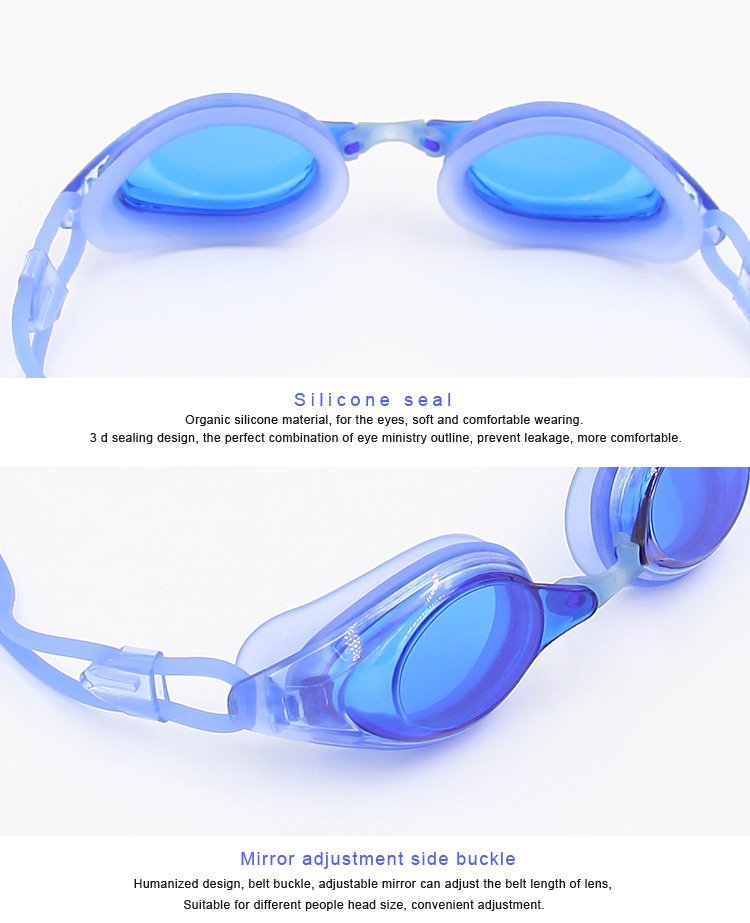 Whale Swimming Goggles Anti-fog UV Protection Wide Angle View Mirror Coating For Competition - Pink