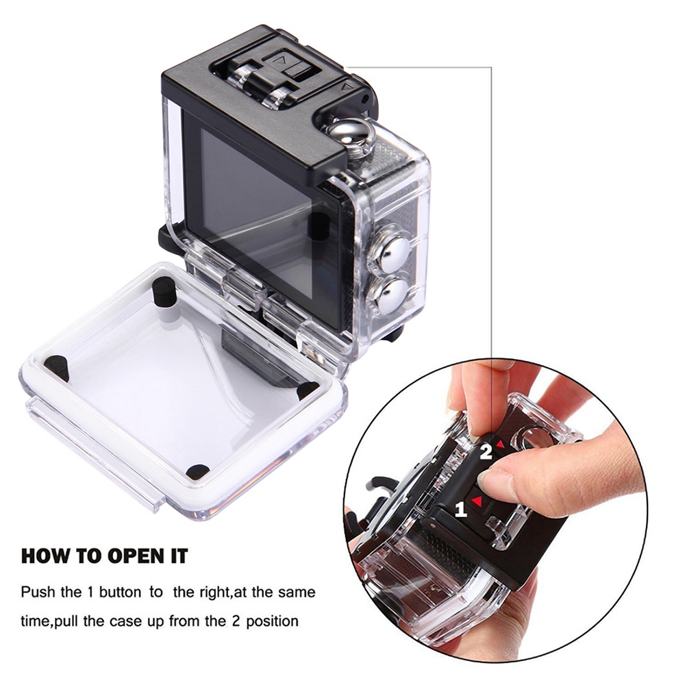 F69 Action NTK96660 Sony IMX078 2.0 Inch Display Action Camera 4k WiFi 170 Degree Wide Angle Waterproof Web Cam - Black