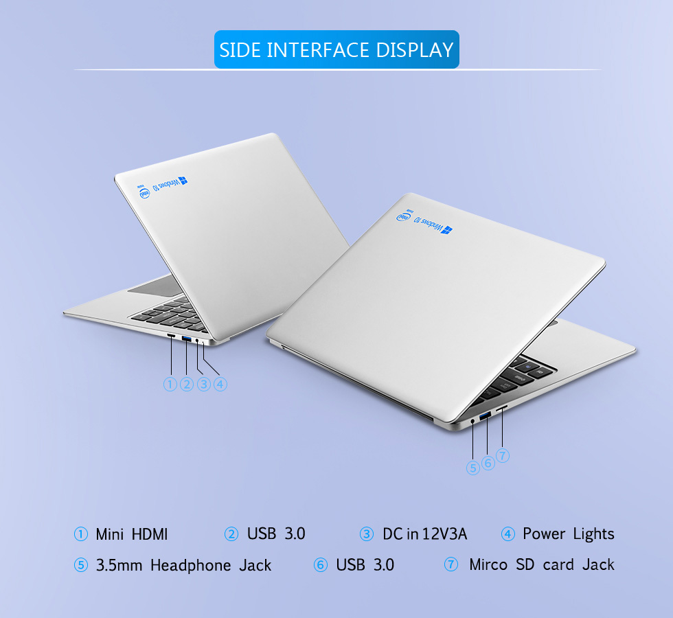 PIPO W13 Notebook 13.3 inch Windows 10 4GB RAM 64GB ROM Intel Celeron N3450 Quad Core IPS 1920*1080 - Silver
