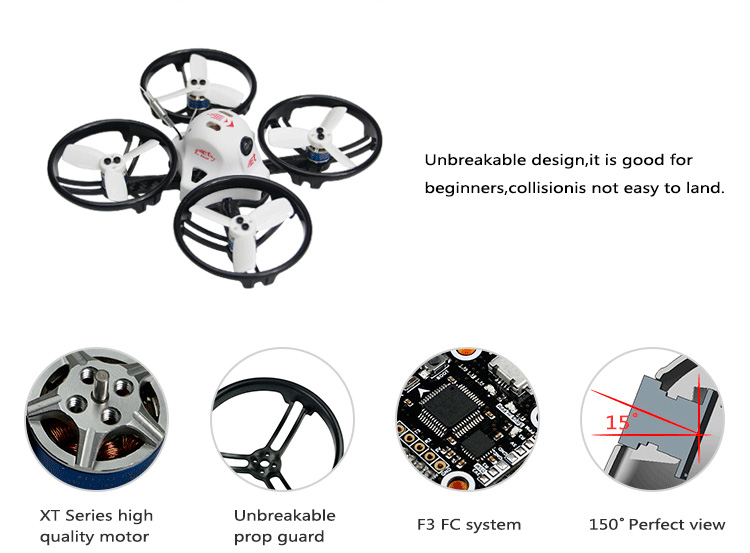 KINGKONG ET100 Micro FPV Racing Drone with 800TVL Camera PIKO BLX FC 5.8G 16CH VTX PNP - Flysky Receiver