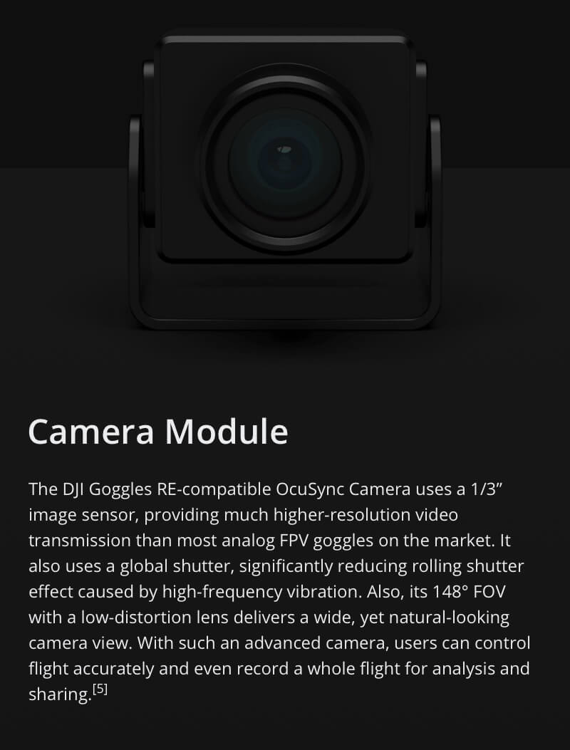 DJI Goggles Racing Edition 5 Inches Head Tracking FPV Glasses for DJI Mavic Pro/Spark/Phantom 4/Inspir 2 - Black