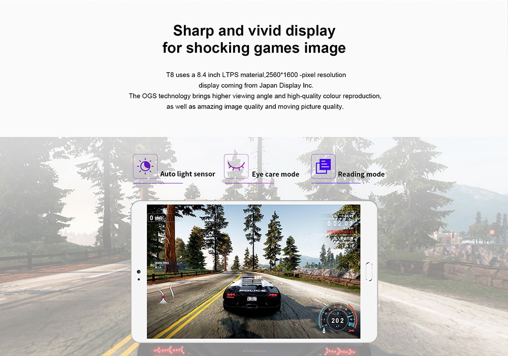 [Package A]Teclast T8 Tablet  Quad Core 8.4 Inch Dual Camera 4GB RAM  DDR3L 64GB ROM  eMMC  WIFI Android 7.0(White/Gold) + Protective PU Leather Case with Kickstand for Teclast T8 Floral Series 8.4 Inch with Adjustable Support Armband (Black)